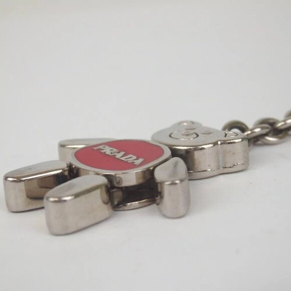 Authentic PRADA Teddy Bear 2008 Cell phone strap metal [Used] - Picture 7 of 9
